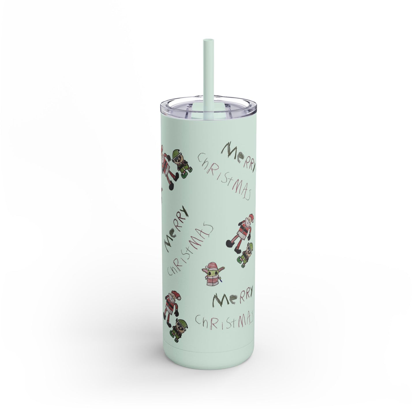 Christmas drawing Skinny Matte Tumbler, 20oz