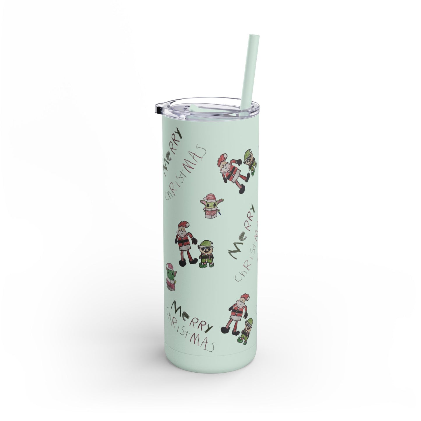 Christmas drawing Skinny Matte Tumbler, 20oz