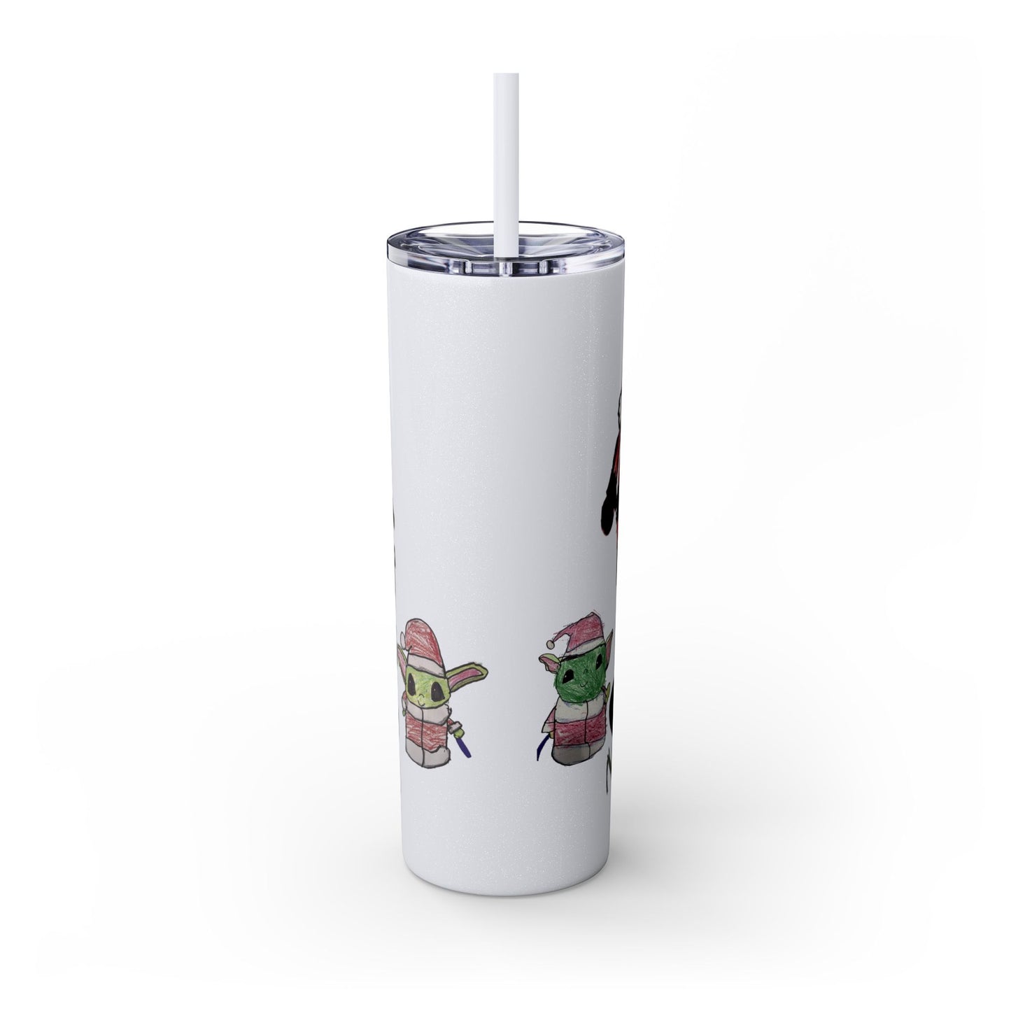 Christmas Drawing Skinny Tumbler with Straw, 20oz