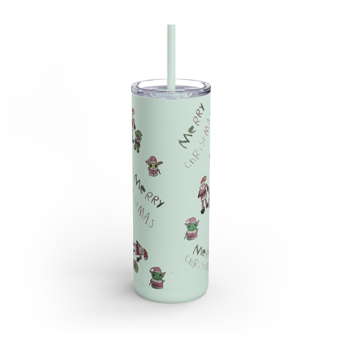 Christmas drawing Skinny Matte Tumbler, 20oz