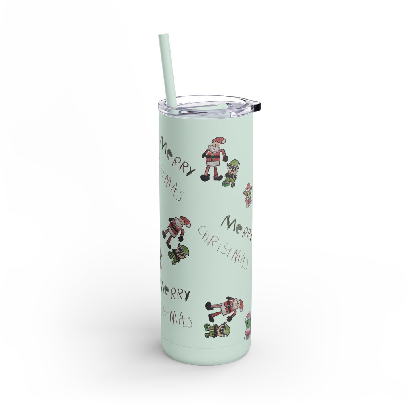 Christmas drawing Skinny Matte Tumbler, 20oz