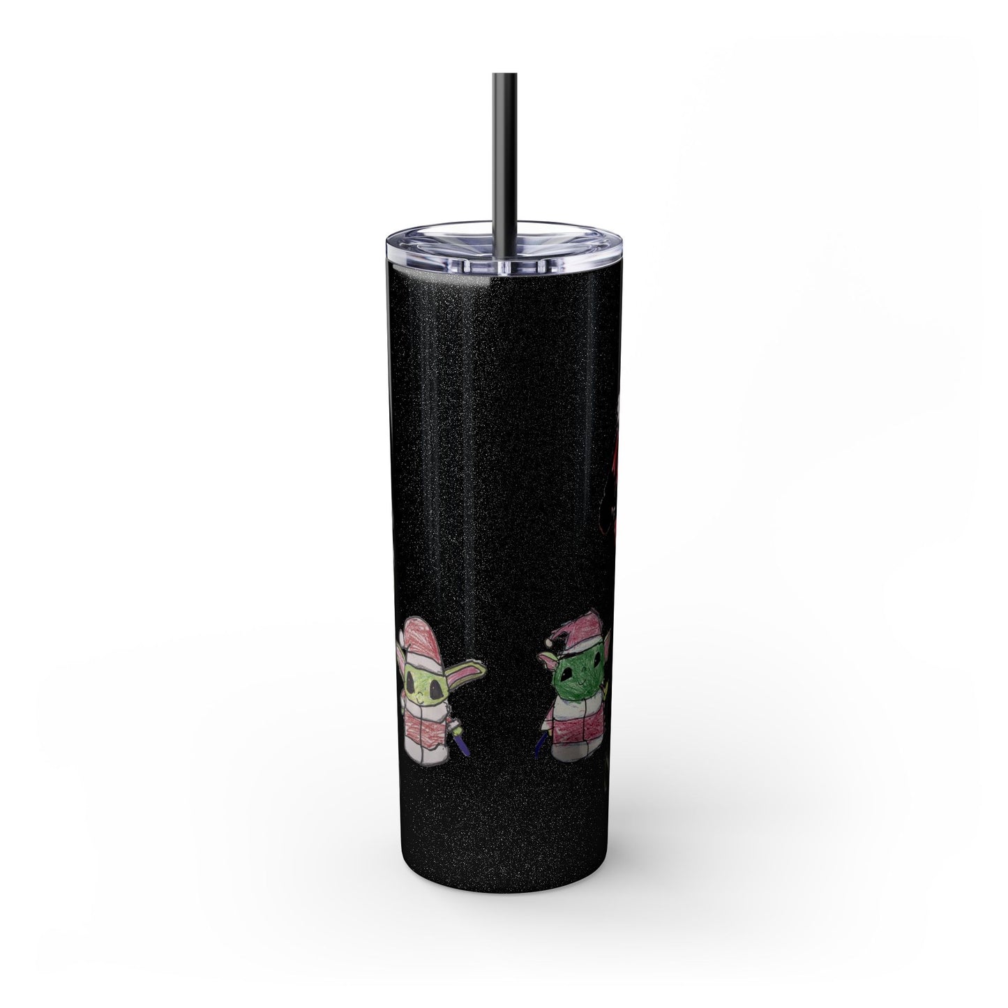 Christmas Drawing Skinny Tumbler with Straw, 20oz