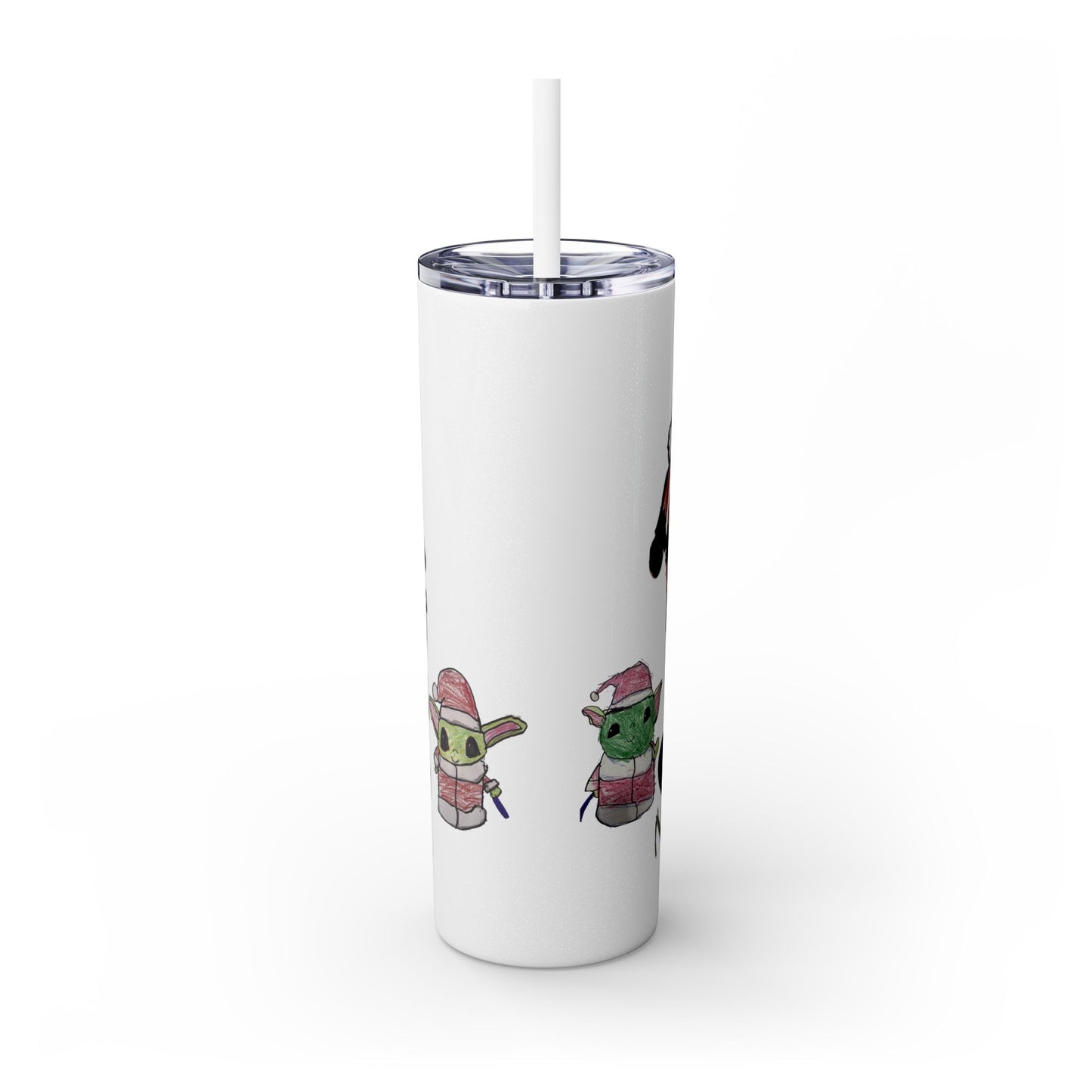 Christmas Drawing Skinny Tumbler with Straw, 20oz